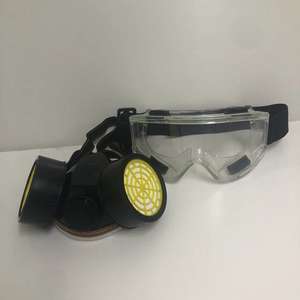 Masker karet Respirator dengan kacamata, kemasan karton Filter ganda Anti debu semprot Anti berbahaya <span class=keywords><strong>Gas</strong></span> kimia masker mascarilla - Product Image 2
