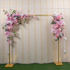 <span class=keywords><strong>2023</strong></span> nouveau mariage arc carré métal brillant plaqué or arc toile de fond support scène rectangulaire fleur support décoration - Product Image 2