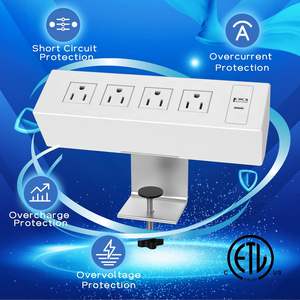 Tira de alimentación de escritorio con USB C Abrazadera de escritorio Tira de alimentación 4 salidas de CA Salidas de escritorio Extensión de conexión para oficina en casa - Product Image 4