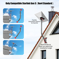 Kit de montage Starlink Gen3 en acier au carbone pour antenne Starlink V3 standard, support de poteau réglable pour extérieur