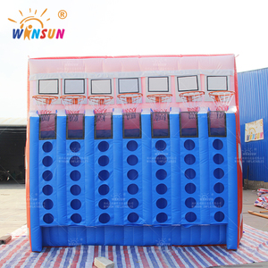 Parcours d'obstacles gonflable commercial WINSUN pour l'extérieur, avec quatre ballons de basket consécutifs - Product Image 4