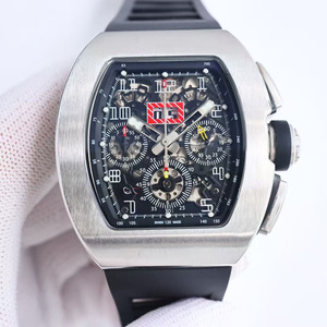 Montre sport pour homme de haute qualité, design classique de créateur, forme de barillet, design creux, chronographe multifonctionnel, étanche - Product Image 1