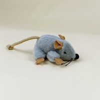 Jouet pour chat en peluche à longue queue, jouet à grignoter gris qui couine