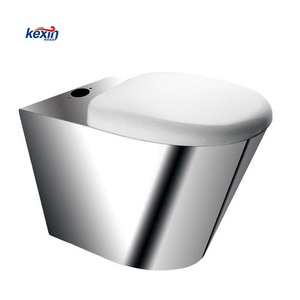 Diseño de agrietamiento anticongelante resistente al vandalismo promocional <span class=keywords><strong>Wc</strong></span> público Inodoro de una pieza Tipo de piso Inodoro de acero inoxidable - Product Image 1