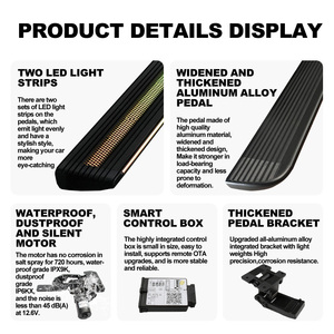 2025 Land Rover <span class=keywords><strong>Defender</strong></span> 90 110 130, piezas de coche, estribos eléctricos retráctiles automáticos de aluminio negro, escalones laterales eléctricos - Product Image 6