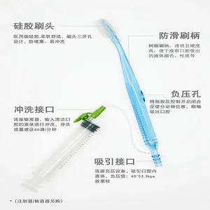 Brosse à dents manuelle transparente jetable Suyang avec aspiration pour patients alités - Product Image 3