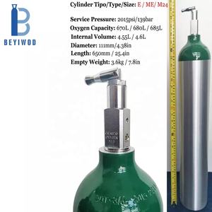 DOT U.S.A Standard 4.55L <span class=keywords><strong>Medical</strong></span> E size bombola in alluminio per ossigeno con valvola di indice a pin <span class=keywords><strong>CGA870</strong></span> E regolatore di ossigeno - Product Image 3