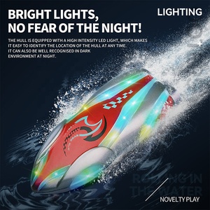 2.4G nhỏ gọn RC tàu cao tốc Tiny Rái cá thuyền điều khiển từ xa với đèn sôi động không thấm nước di động cho bất cứ nơi nào chơi - Product Image 4