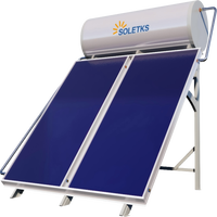 Chauffe-eau solaire compact 120L à cycle intégré en émail, avec collecteur à film noir pour montage à 0 degré, pour usage domestique et extérieur, à économie d'énergie