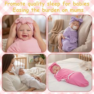 Envoltura Fácil para Bebés, Manta Envolvente <span class=keywords><strong>de</strong></span> Algodón para Recién Nacidos, Paquete <span class=keywords><strong>de</strong></span> <span class=keywords><strong>2</strong></span>, 0-12 <span class=keywords><strong>Meses</strong></span> - Product Image 4