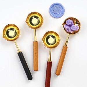 Cylindrical Handle <b>Sealing</b> <b>Wax</b> Spoon Copper Classic Wedding Craft Supplies Tool - Product Image 2