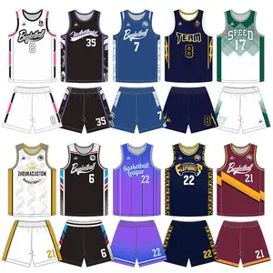 Camisas de basquete personalizadas de sublimação para homens, conjunto de uniformes esportivos de basquete