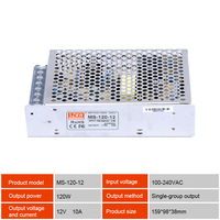 SZMW MS-120W-12V 10A Mini Alimentation à Découpage (SMPS) Haute Densité, Ventilateur Intelligent, CE RoHS pour PC Industriel, Système NVR et Module d'Affichage LED