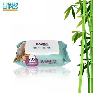 Биоклин OEM 80, все натуральные портативные экологически чистые органические бамбуковые салфетки для младенцев, одноразовые салфетки из бамбуковой ткани, эко-Бамбуковые детские влажные салфетки