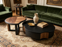 Nouvelle table basse de luxe légère, petite table de salon, combinaison de tables hautes et basses, table d'appoint de rangement de forme antique