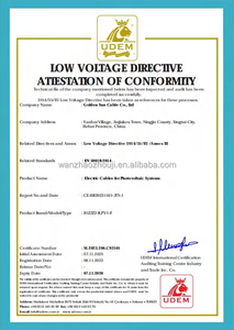 Câble de connexion solaire CC, conducteur en cuivre, isolation XLPE, 1500V nominal, monobrin 1*25mm, modèle PV1-F pour systèmes photovoltaïques - Product Image 6