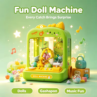 Mini machine à griffes pour enfants de 3 à 8 ans, avec figurines licorne, lapin, dinosaure, jeu de grue, lumières et musique, fonctionne sur piles, attrape-cadeaux, cadeau d'anniversaire
