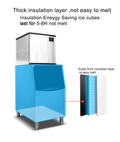 Machine à glaçons commerciale 200 kg/24 h, refroidissement par eau/air, garantie 1 an - Machine à glaçons en petits cubes pour restaurants et hôtels