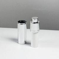 Vente en gros personnalisée Bouteille cosmétique à pompe sans air ronde en plastique métallique torsadé argent et or 15 ml 30 ml 50 ml