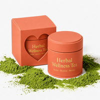 Offre Spéciale – Boîte en fer blanc ronde vide de 30g pour Matcha avec couvercle à vis hermétique, emballage alimentaire sûr pour poudre, logo personnalisé imprimé