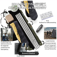 Baguettes pliables ultralégères en titane Rover Camel, ustensiles écologiques réutilisables pour le camping en plein air, la randonnée et les voyages