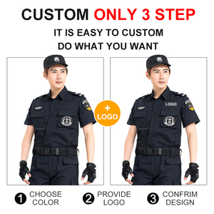 Uniforme de guardia de <span class=keywords><strong>seguridad</strong></span> y equipo de manga corta Slim-free Color sólido Moda Verde <span class=keywords><strong>Seguridad</strong></span> Escort Uniforme Camisa - Product Image 3