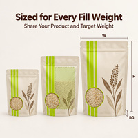 Sachet Doypack Personnalisé Imprimé avec Fenêtre Transparente pour Emballage de Superaliments, Refermable avec Fermeture Ziplock
