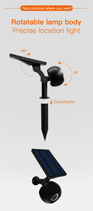 Lampes solaires LED à changement de couleur pour pelouse, étanches IP65, multicolores RGB, avec détecteur de mouvement, à intensité variable, pour jardin extérieur, cour, aménagement paysager - Product Image 2