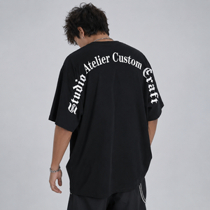 เสื้อยืดกราฟิกทรงบ็อกซี่แบบครอป ผ้าคอตตอนหนา ซักวินเทจ สไตล์สตรีทแวร์ เสื้อยืดผู้ชายสั่งทำได้ ขายส่ง - Product Image 2