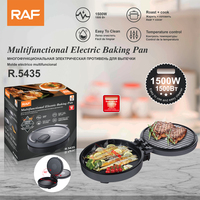 Plaque de cuisson électrique multifonctionnelle RAF 1500W, antiadhésive, pour la cuisson et la rôtissure à domicile