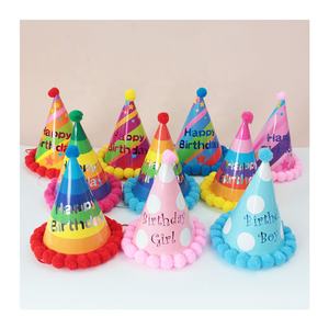 Fournitures de <span class=keywords><strong>décoration</strong></span> de fête pour bébés et enfants Cone Paper First Happy Birthday Hat for Kids - Product Image 3