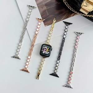 Correa de Reloj Metálica Delgada con Diseño de Trébol de Cuatro Hojas Upro Charm para Mujer, Compatible con Iwatch Ultra 3 2 38mm 40mm 44mm 45mm 49mm - Product Image 1