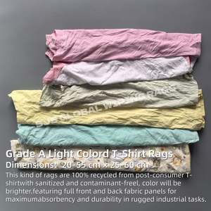 Trapos Industriales para Taller, 1 kg de Trapos 100% Algodón, Trapos de Camiseta de Colores, Trapos Lisos de Color Claro a Granel - Product Image 2