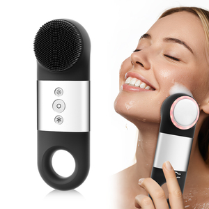 Oem ODM xách tay điện Silicone mặt làm sạch bàn chải 2-in-1 vẻ đẹp thiết bị cho an toàn đầu tẩy da chết rung công nghệ - Product Image 6
