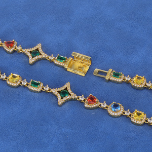 Collier Hip Hop Bling en Argent 925 avec Chaîne Moissanite Multicolore Sur Mesure, Bijoux Arc-en-ciel Givrés, Testeur de Diamant VVS Inclus - Product Image 5