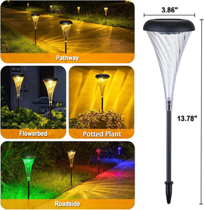 뒷마당 베란다 파티오 통로 장식에 대한 아침 영광 디자인 태양 정원 조명 야외 방수 따뜻한 흰색 다채로운 잔디 램프 - Product Image 2