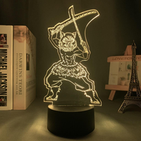Lampe de bureau LED à piles en forme de globe 3D illusion, télécommandée, colorée, à intensité variable, avec figurine anime, pour hôtel
