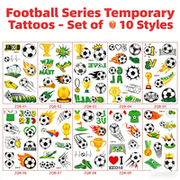 C&J Yanye 10 pièces/ensemble 2026 Coupe du monde de football Accessoires pour fans Marchandises Souvenirs Produit Enfants Dessins animés Tatouages temporaires autocollants