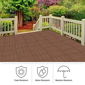 Free Sample <b>Interlocking</b> Wpc Decking <b>Tiles</b> Outdoor Balcony Garden Terrace Splicing Plastic Wood DIY Floor Exterior Deck <b>Tiles</b> - Product Image 2
