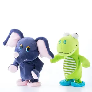 Andando falando elefante pelúcia brinquedo personalizado animal eletrônico pelúcia cantando dinossauro pelúcia brinquedo