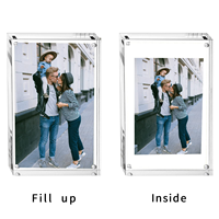 Tailles personnalisées rectangle double face clair cadre photo en acrylique magnétique transparent pour bloc photo