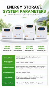 เครื่องกำเนิดไฟฟ้าพลังงานแสงอาทิตย์แบบพกพา 1000W 2000Wh 2kWh แบตเตอรี่ LiFePO4 ช่องเสียบ USB-C สำหรับจัดเก็บพลังงานแบบพกพาสำหรับการตั้งแคมป์ - Product Image 2