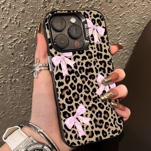 Nouvelle Coque de Protection pour Téléphone en PC, Motif Léopard et Nœud, Antichoc, pour iPhone 17, 16, 15 Pro Max, 17 Air, 11 - Product Image 2