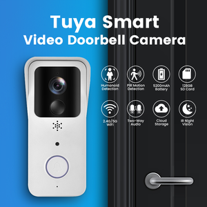 Sonnette vidéo de sécurité sans fil WiFi <span class=keywords><strong>Tuya</strong></span> 2.4G et <span class=keywords><strong>5GHZ</strong></span> 1080P avec alertes intelligentes, vision nocturne et communication bidirectionnelle claire - Product Image 5