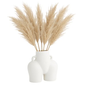 Vaso in ceramica a mezzo corpo, decorazione moderna per la tavola del soggiorno, bianco - Product Image 2