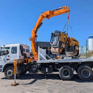 Grue hydraulique pliante de 10 tonnes, grue à flèche articulée montée sur camion, rotation à 360°, flèche télescopique, grue de chantier lourde - Product Image 4