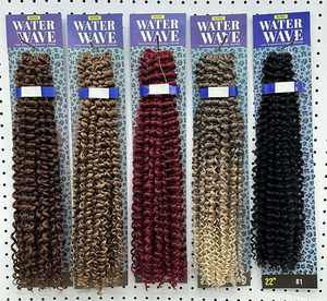 Trecce da 22 pollici con onde d'acqua morbida per Passion Twist ricci intrecciati capelli in fibra naturale nero Pre-loop all'uncinetto tinti-all'ingrosso - Product Image 6