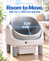 Litière pour chat QKEE, modèle à design ouvert, électrique et automatique, avec contrôle intelligent par application, écologique et anti-odeurs