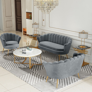 Juego de sofás modernos de terciopelo para salón de belleza, conjunto de ropa para sala de estar - Product Image 1