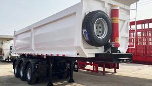 Precio de fábrica: Semirremolque volquete trasero de 3 ejes en forma de U con caja de carga de acero de elevación hidráulica, de servicio pesado, 34 m³, 28 toneladas, con tren de aterrizaje fácil. - Product Image 2